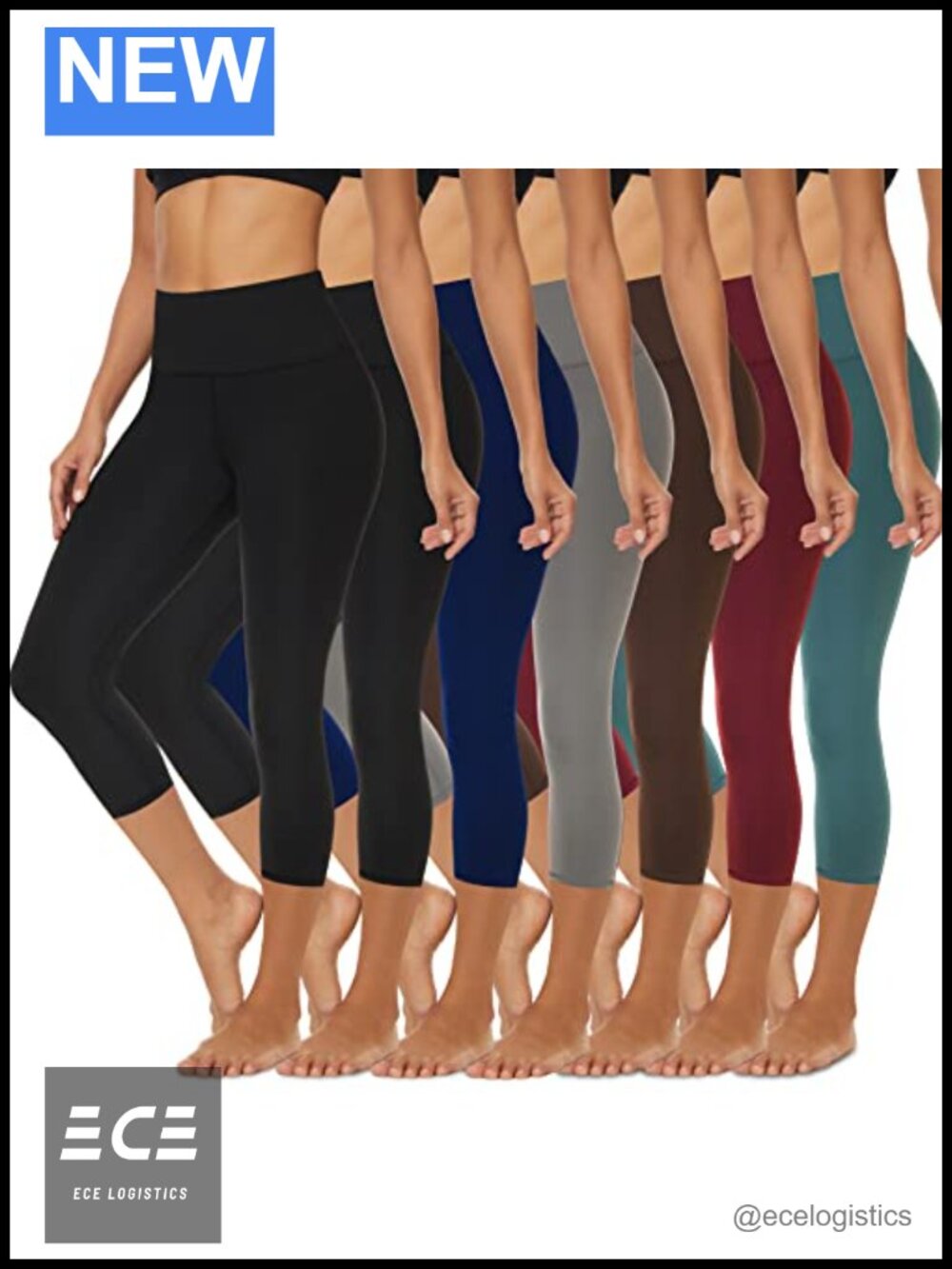 FULLSOFT 7 Pack High Waisted Leggings Full Length Capri Pants